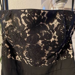 Strapless jumpsuit with lace corset detail in back